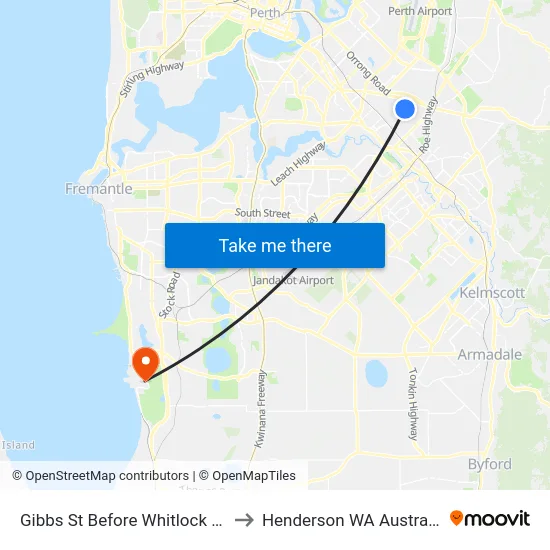 Gibbs St Before Whitlock Rd to Henderson WA Australia map