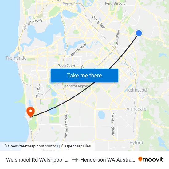 Welshpool Rd Welshpool Rd to Henderson WA Australia map