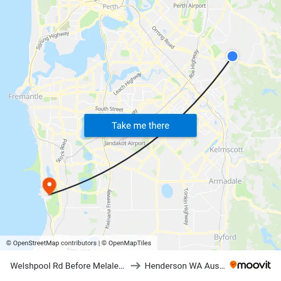 Welshpool Rd Before Melaleuca Rd to Henderson WA Australia map