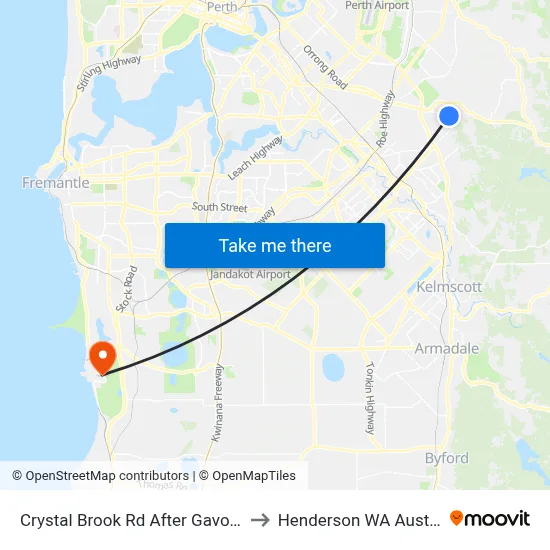 Crystal Brook Rd After Gavour Rd to Henderson WA Australia map