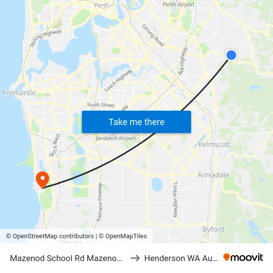 Mazenod School Rd Mazenod College to Henderson WA Australia map