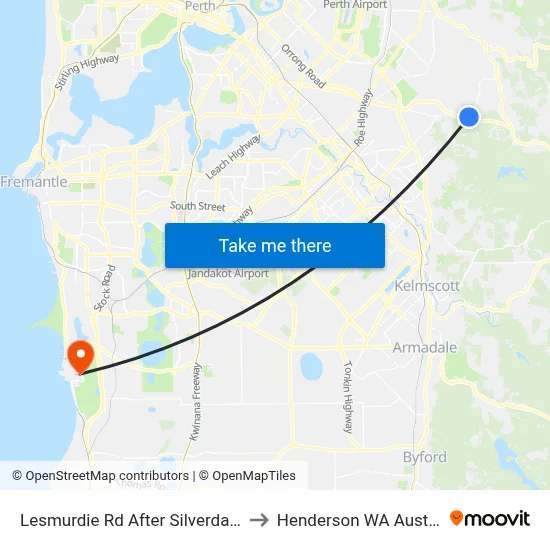 Lesmurdie Rd After Silverdale Rd to Henderson WA Australia map