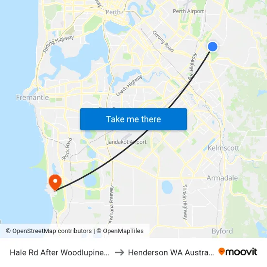 Hale Rd After Woodlupine Ct to Henderson WA Australia map