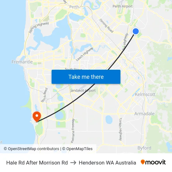 Hale Rd After Morrison Rd to Henderson WA Australia map