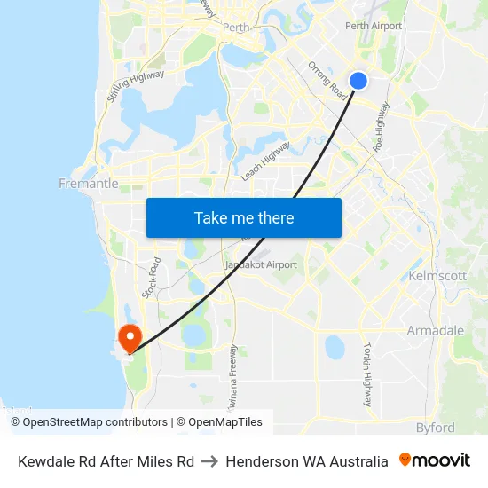 Kewdale Rd After Miles Rd to Henderson WA Australia map