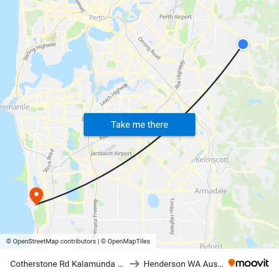 Cotherstone Rd Kalamunda Shs S4 to Henderson WA Australia map