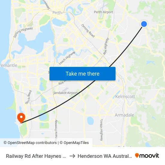Railway Rd After Haynes St to Henderson WA Australia map