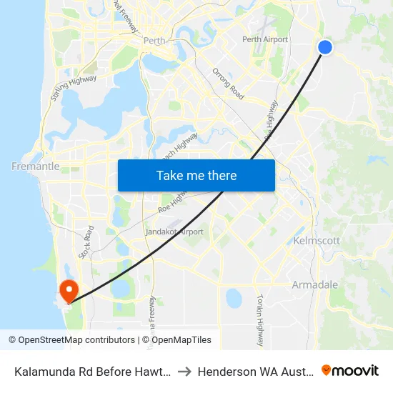 Kalamunda Rd Before Hawtin Rd to Henderson WA Australia map