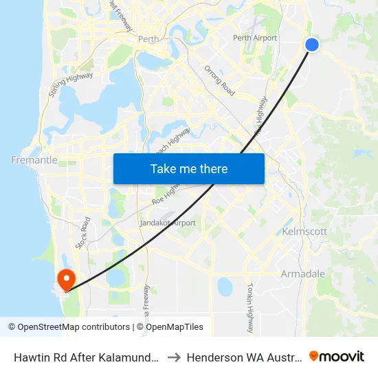 Hawtin Rd After Kalamunda Rd to Henderson WA Australia map