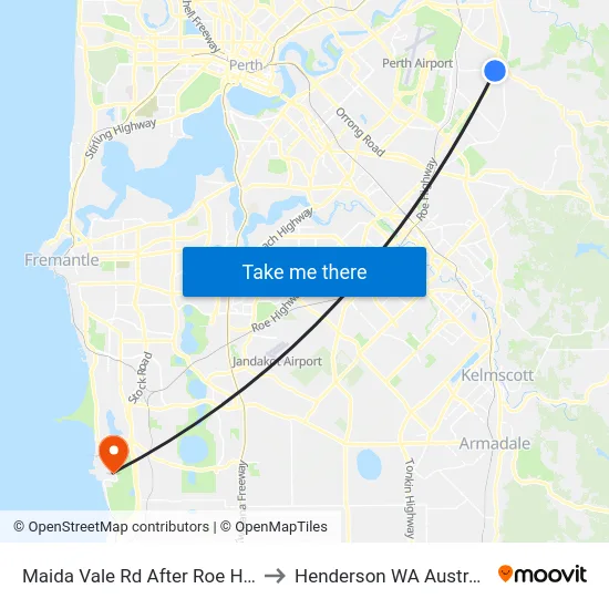 Maida Vale Rd After Roe Hwy to Henderson WA Australia map