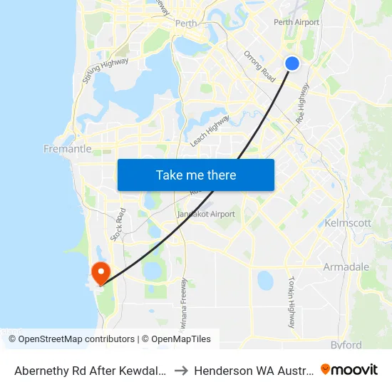 Abernethy Rd After Kewdale Rd to Henderson WA Australia map