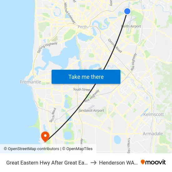 Great Eastern Hwy After Great Eastern Hwy Bypass to Henderson WA Australia map