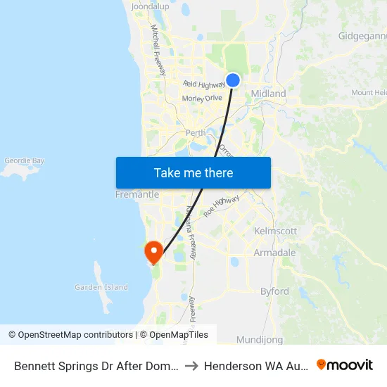 Bennett Springs Dr After Domatia Bvd to Henderson WA Australia map