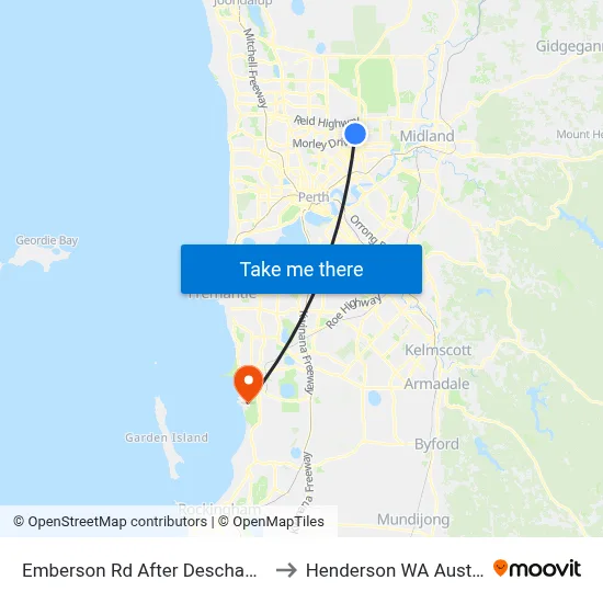 Emberson Rd After Deschamp Rd to Henderson WA Australia map