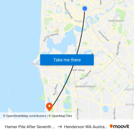 Hamer Pde After Seventh Av to Henderson WA Australia map