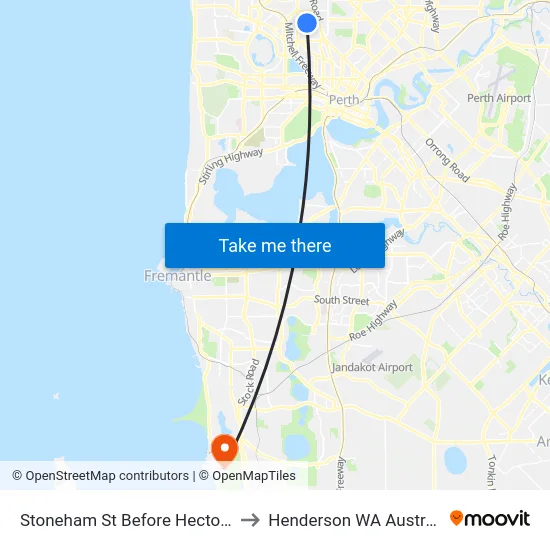 Stoneham St Before Hector St to Henderson WA Australia map