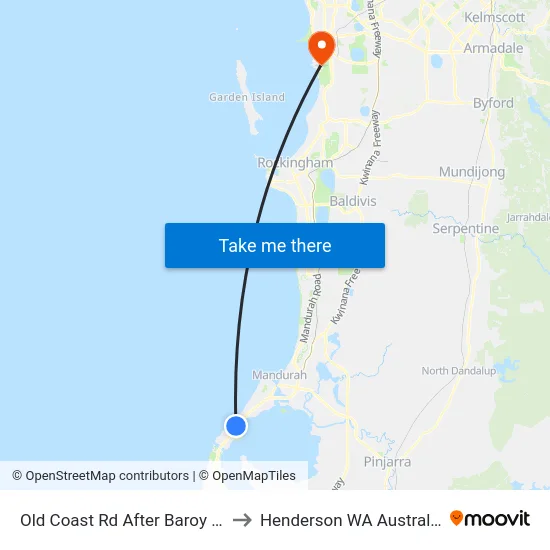 Old Coast Rd After Baroy St to Henderson WA Australia map