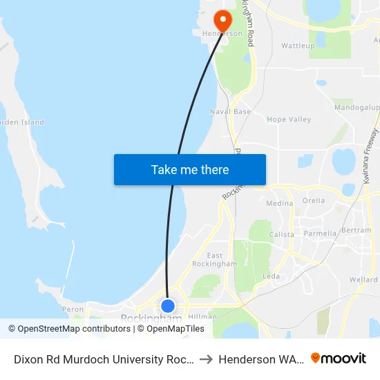Dixon Rd Murdoch University Rockingham Campus to Henderson WA Australia map