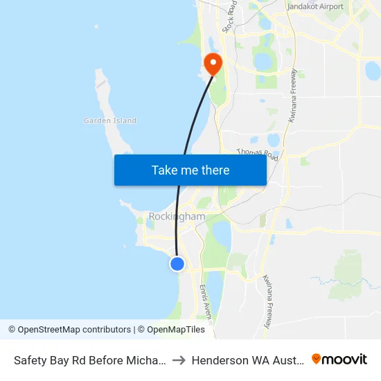 Safety Bay Rd Before Michael Rd to Henderson WA Australia map