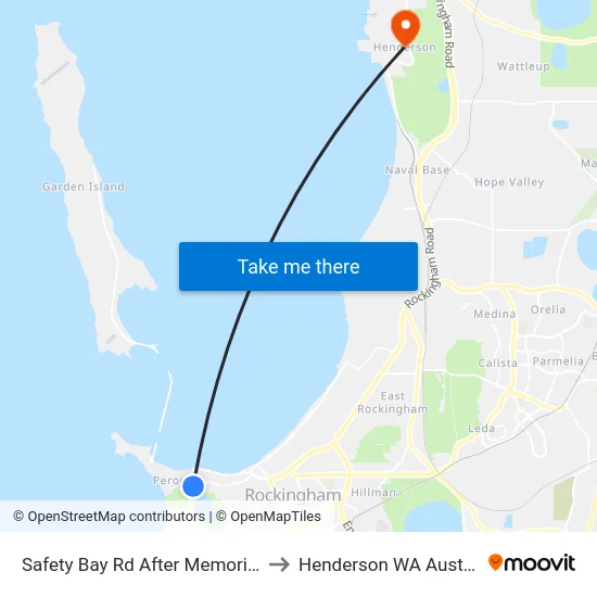 Safety Bay Rd After Memorial Dr to Henderson WA Australia map