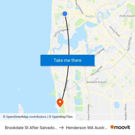 Brookdale St After Salvado Rd to Henderson WA Australia map