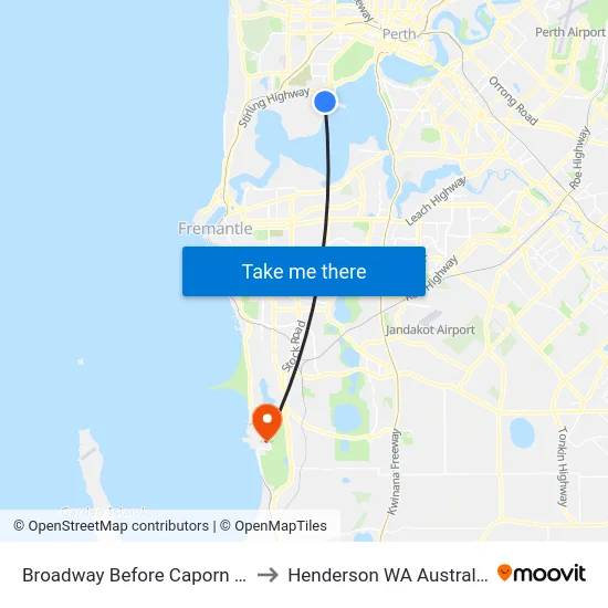 Broadway   Before Caporn St to Henderson WA Australia map