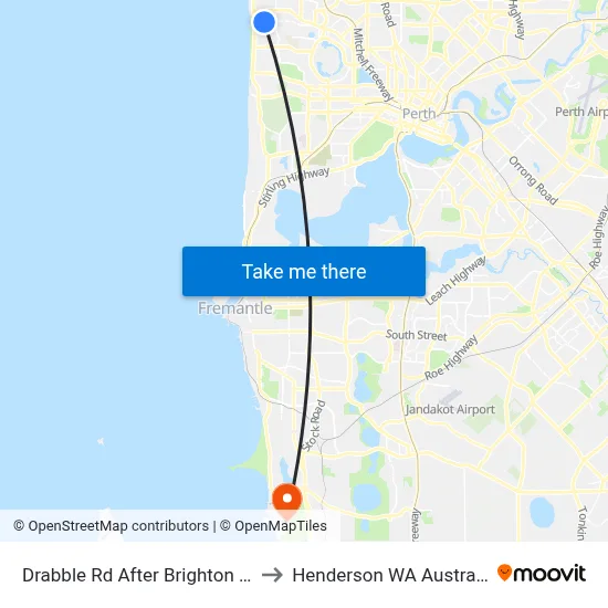 Drabble Rd After Brighton Rd to Henderson WA Australia map