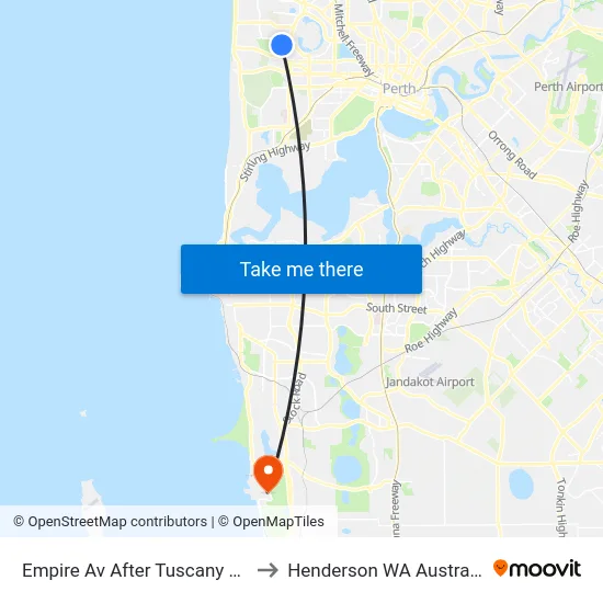Empire Av After Tuscany Wy to Henderson WA Australia map