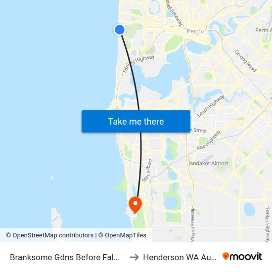 Branksome Gdns Before Falmouth Av to Henderson WA Australia map