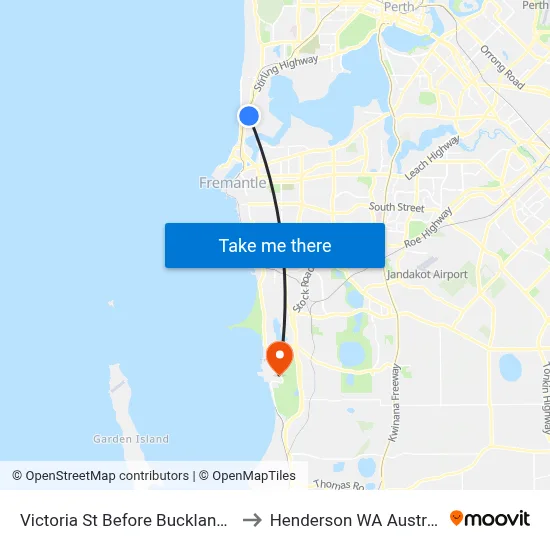 Victoria St Before Buckland Av to Henderson WA Australia map