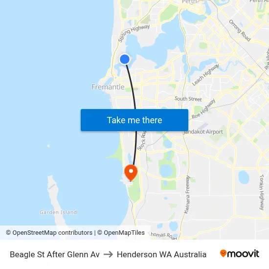 Beagle St After Glenn Av to Henderson WA Australia map