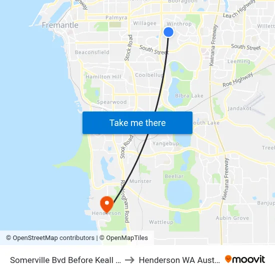 Somerville Bvd Before Keall Pass to Henderson WA Australia map
