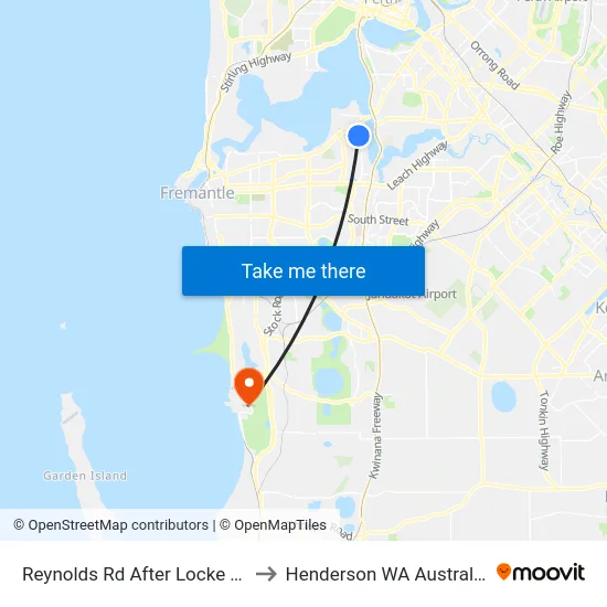 Reynolds Rd After Locke St to Henderson WA Australia map