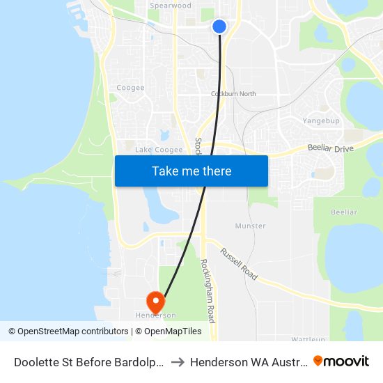 Doolette St Before Bardolph Rd to Henderson WA Australia map