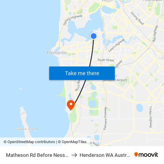 Matheson Rd Before Ness Rd to Henderson WA Australia map