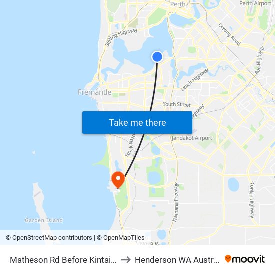 Matheson Rd Before Kintail Rd to Henderson WA Australia map