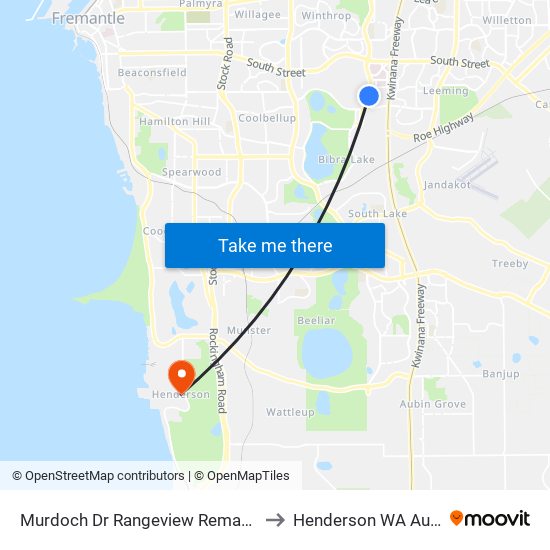 Murdoch Dr Rangeview Remand Centre to Henderson WA Australia map