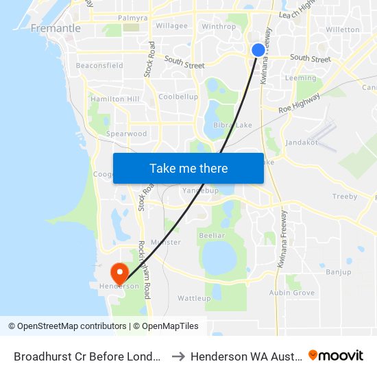 Broadhurst Cr Before London Wy to Henderson WA Australia map