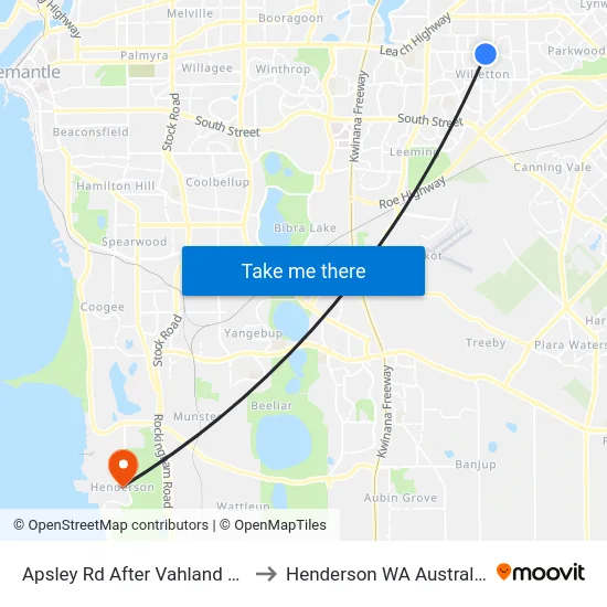 Apsley Rd After Vahland Av to Henderson WA Australia map