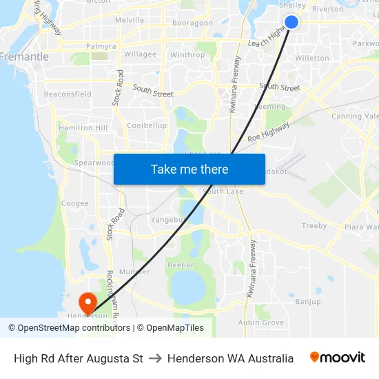 High Rd After Augusta St to Henderson WA Australia map