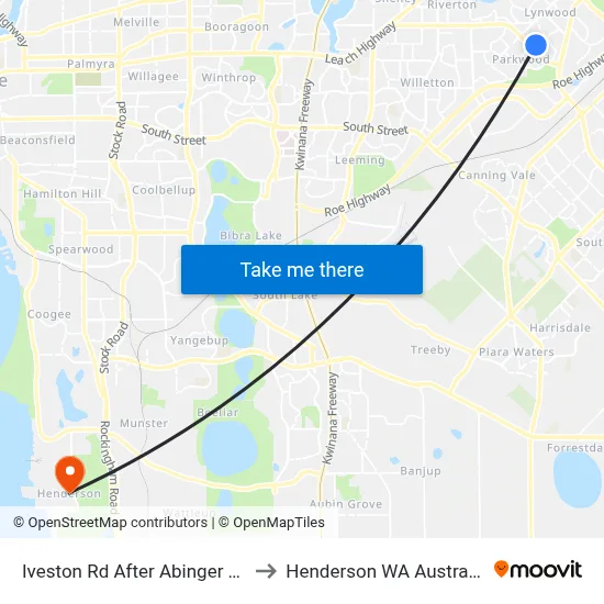 Iveston Rd After Abinger Rd to Henderson WA Australia map