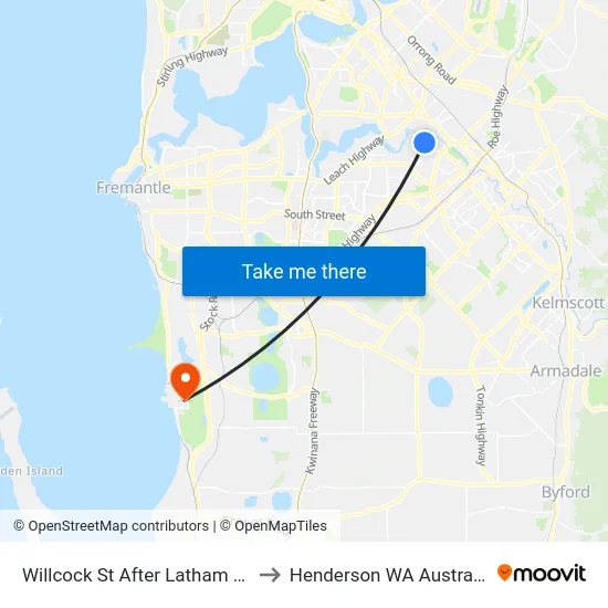 Willcock St After Latham Rd to Henderson WA Australia map