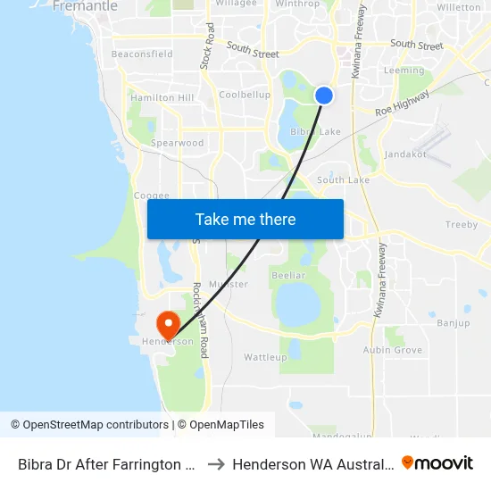 Bibra Dr After Farrington Rd to Henderson WA Australia map