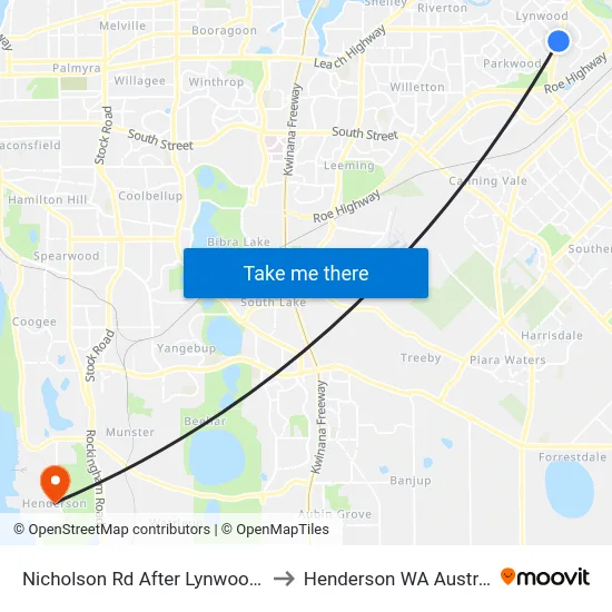 Nicholson Rd After Lynwood Av to Henderson WA Australia map