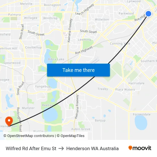Wilfred Rd After Emu St to Henderson WA Australia map