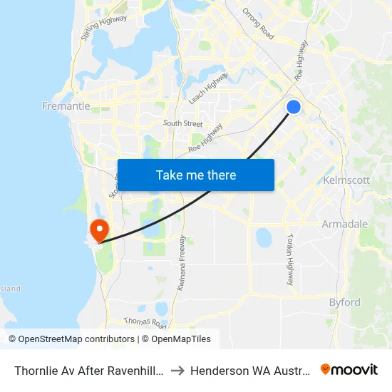 Thornlie Av After Ravenhill Rd to Henderson WA Australia map