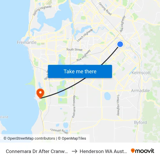 Connemara Dr After Cranwell St to Henderson WA Australia map