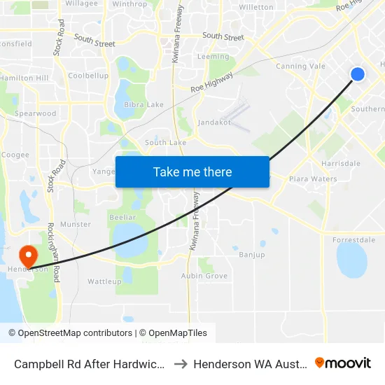Campbell Rd After Hardwick Bvd to Henderson WA Australia map