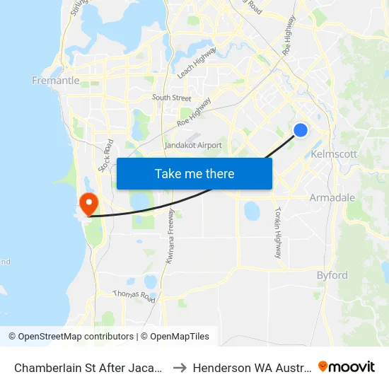 Chamberlain St After Jacana Pl to Henderson WA Australia map