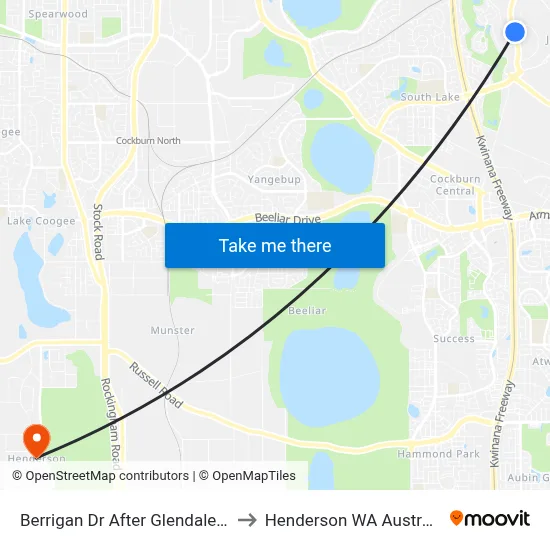 Berrigan Dr After Glendale Cr to Henderson WA Australia map